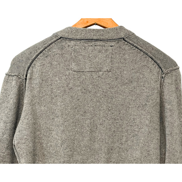 American Eagle Men's Sz S V-Neck Button Cardigan Exposed Seams Knit Gray Grandpa - Picture 7 of 8